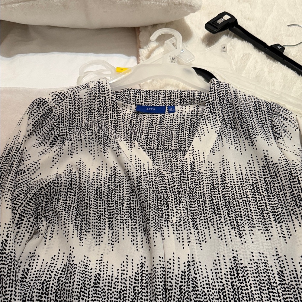 Black and White Patterned Blouse